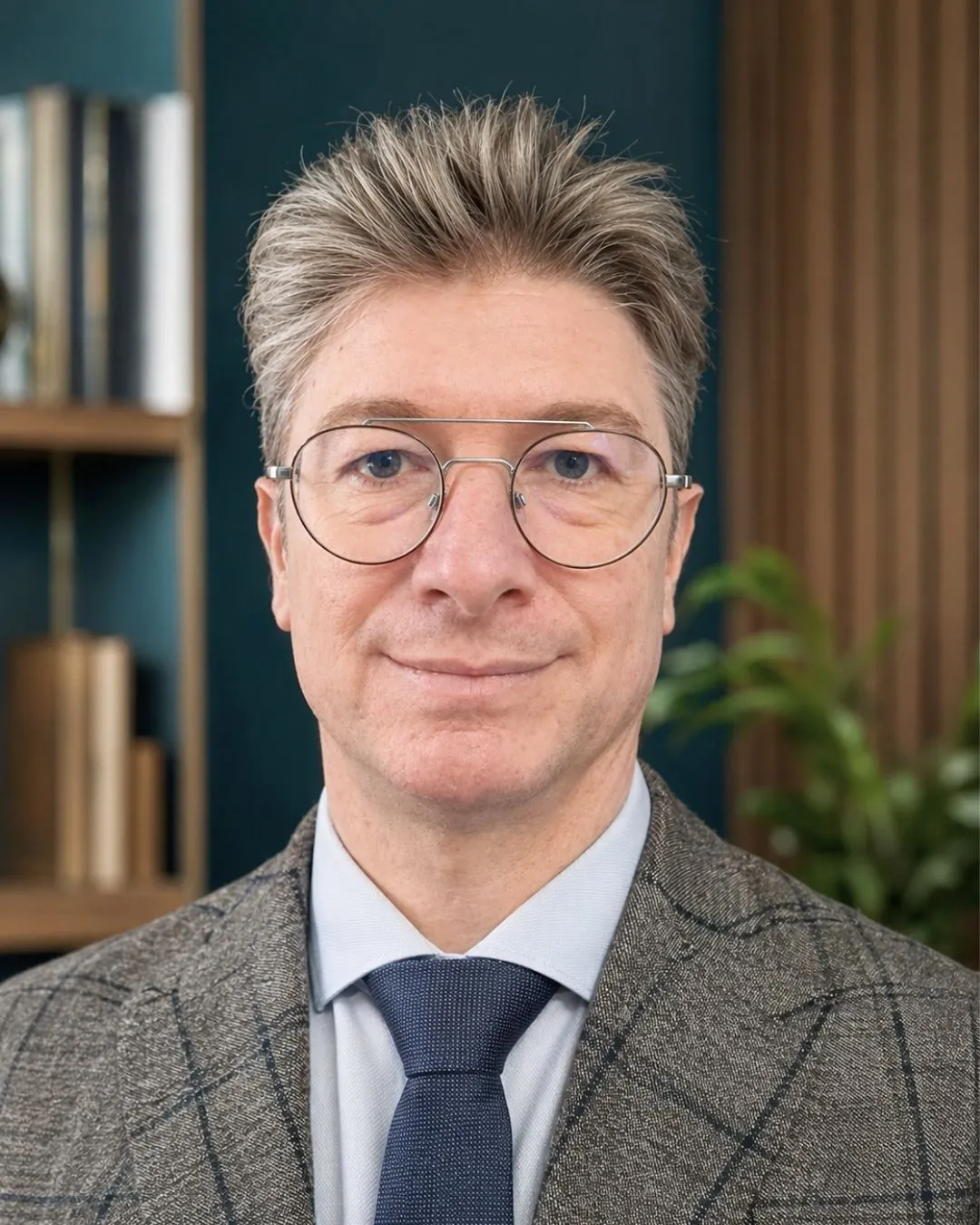 Mario Conte, Founder di Athena Company, in un ritratto professionale in ufficio.