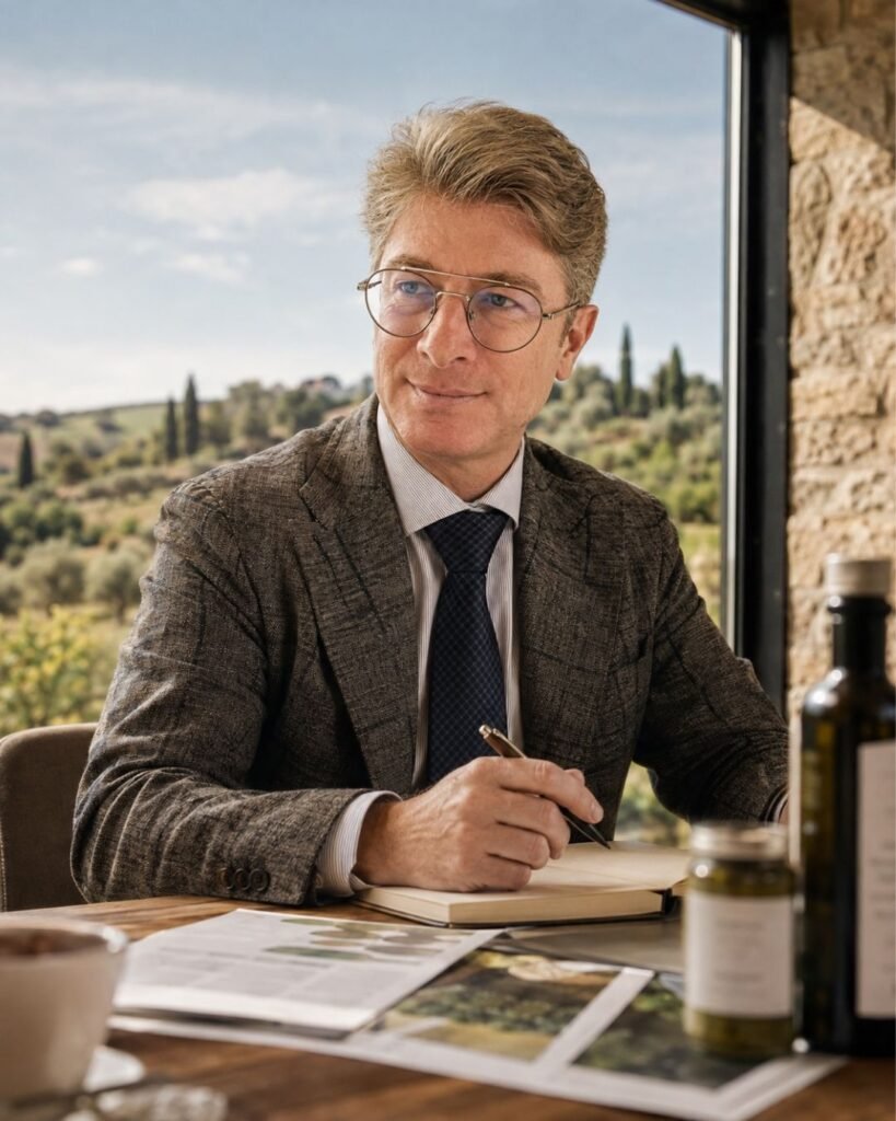Mario Conte di Athena Company durante una consulenza strategica per aziende agricole