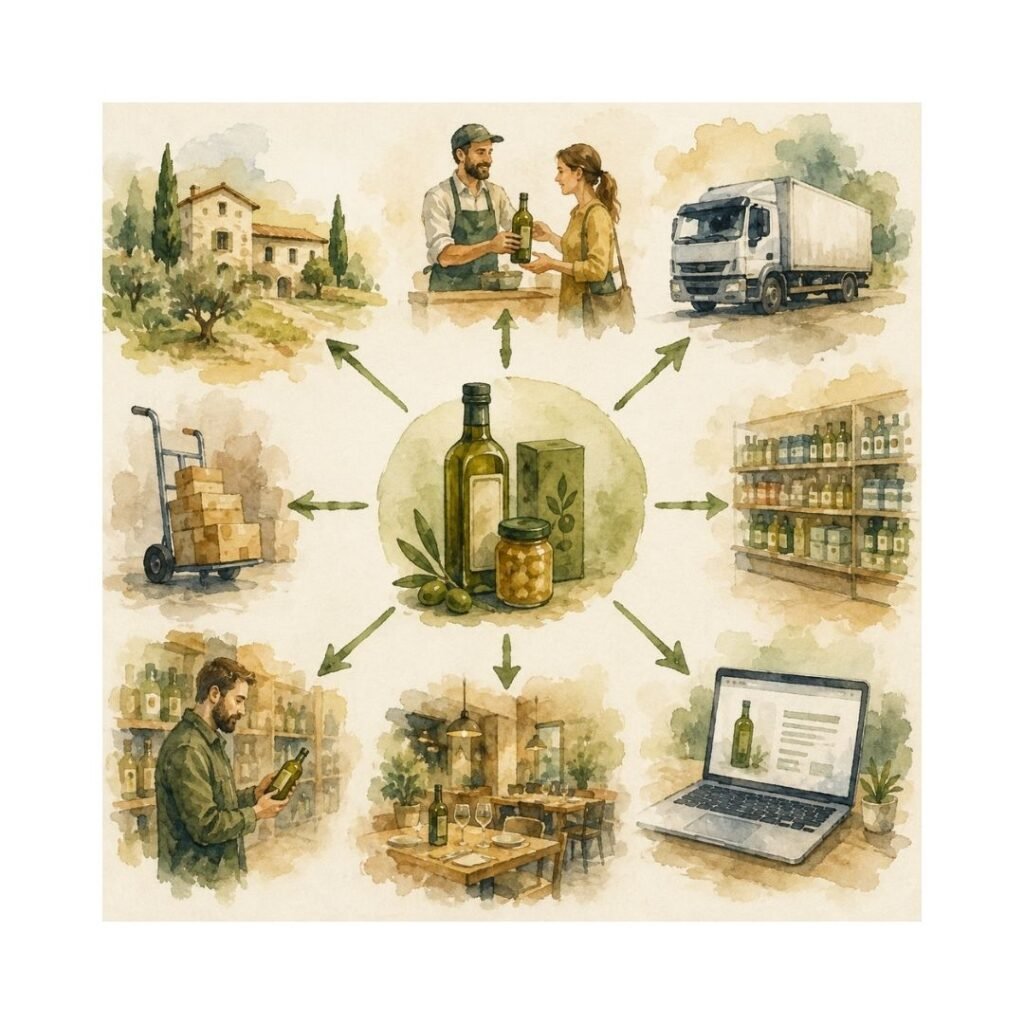 Prodotto agricolo distribuito attraverso vendita diretta, retail, horeca, ecommerce e altri canali commerciali